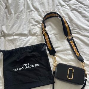 Marc Jacobs Black and Gold Crossbody Bag
